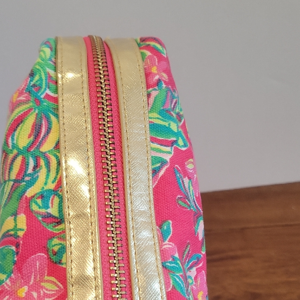 Lilly Pulitzer Pink and Green Floral Cosmetic Bag - Picture 5 of 9